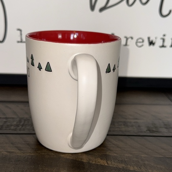 Peppermint & Pine Deck The Halls Christmas Mug Cup Embossed Christmas Tree Heart - Picture 6 of 8
